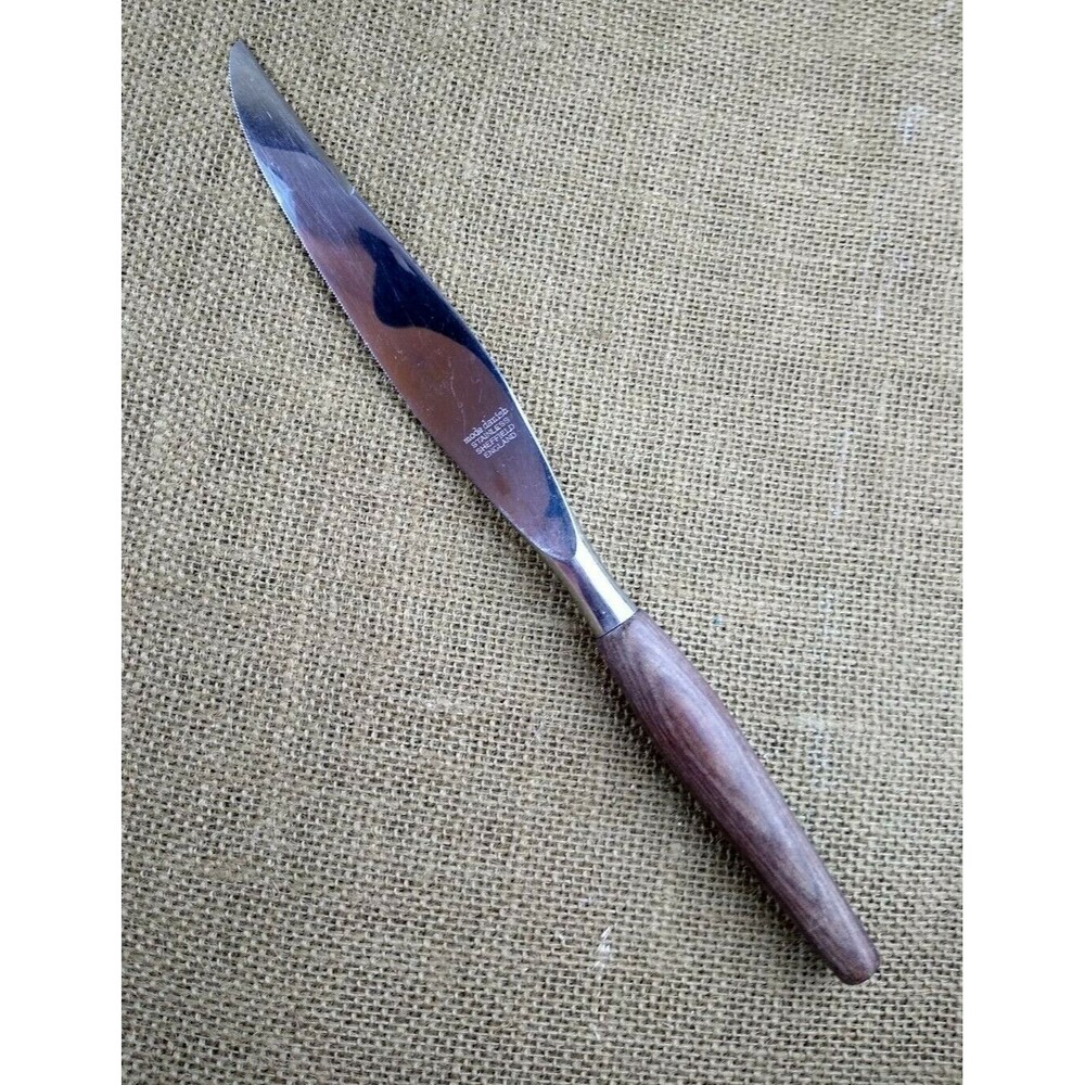Mode Danish Stainless Sheffield England Carving Knife Mid Century Modern Teak